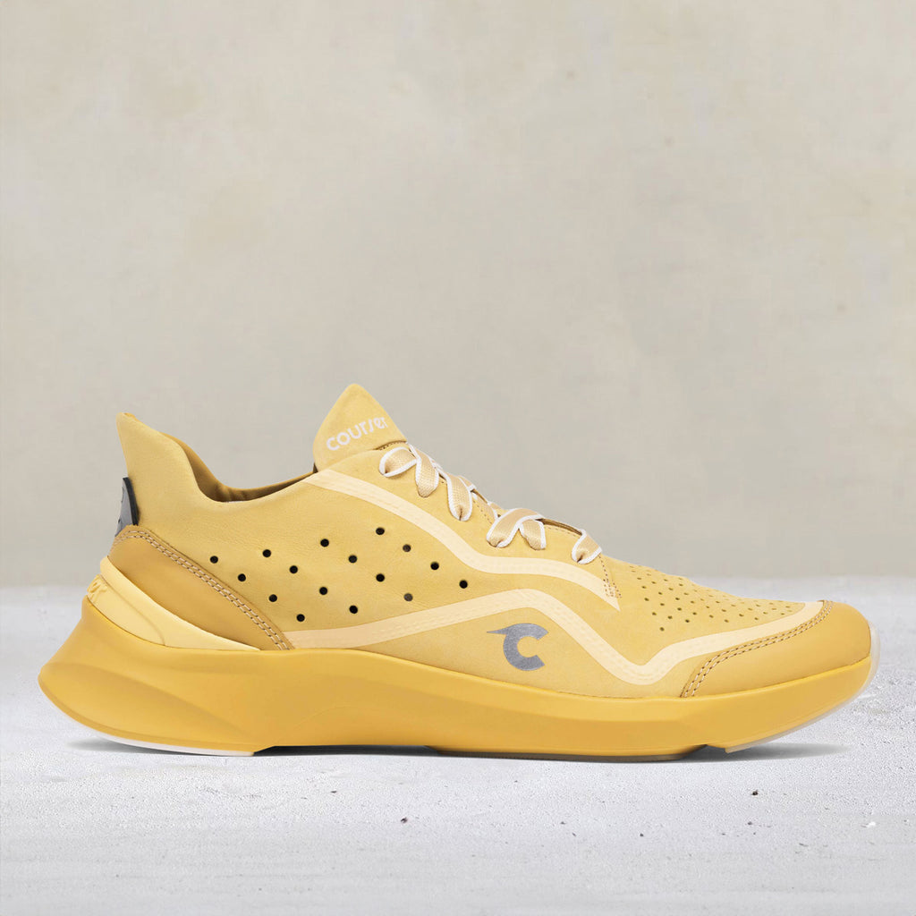 Side view of Courser Uno Men's Golden Haze Mono Italian-Made Luxury Sneakers